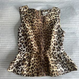 Kate Spade Leopard Peplum Top Rare